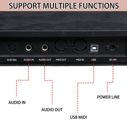 [Do Not Sell on Amazon]Glarry GDP-105 88 Keys Standard Full Weighted Keyboards Digital Piano with Furniture Stand, Power Adapter, Triple Pedals, Headphone, for All Experience Levels Black