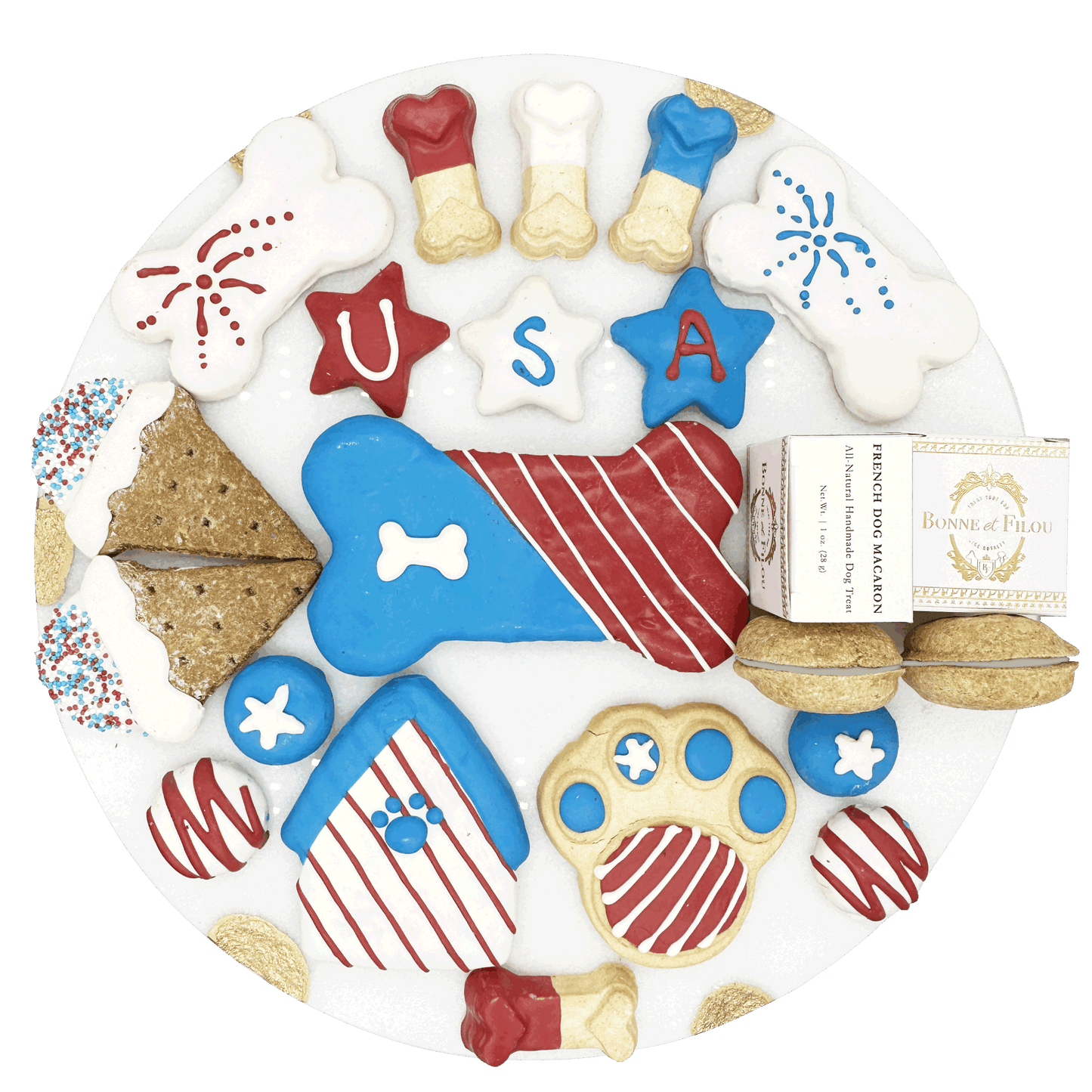 USA Themed Dog Treats Gift Box