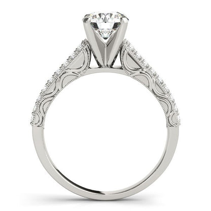 White Gold 14k Pronged Diamond Antique Style Engagement Ring (1 1/3 cttw)