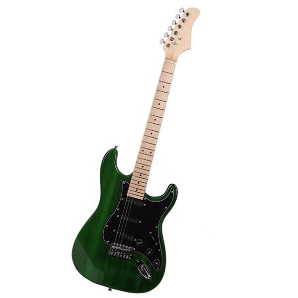 ST Stylish Electric Guitar with Black Pickguard Green