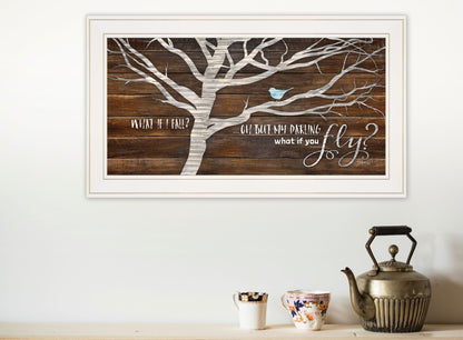 "What if You Fly" White Framed Wall Art by Marla Rae