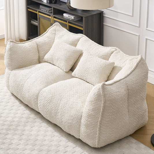 Soft beanbag chair with high resilience foam core for two people. The comfortable square recliner sofa is ideal for family members and friends engaged in games, reading, watching TV