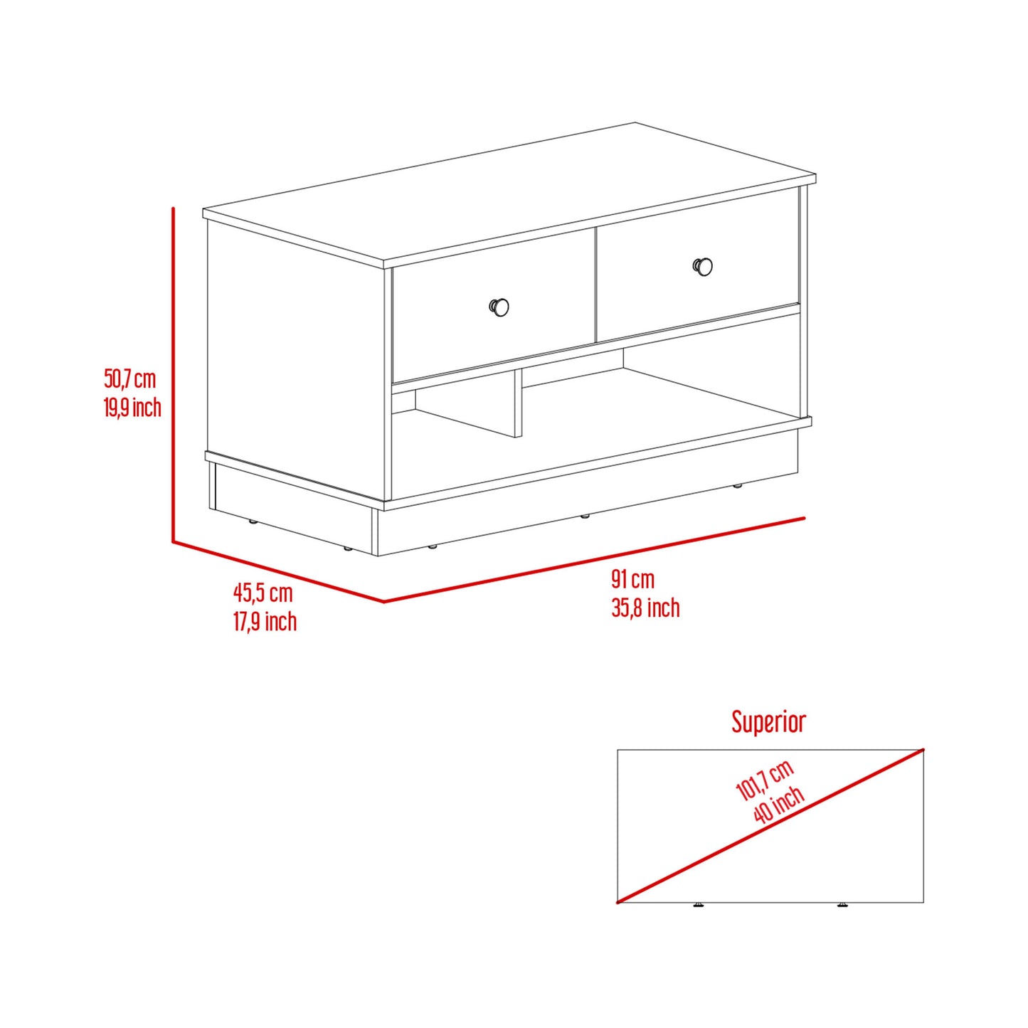 Willamette Rectangle 2-Shelf 2-Drawer Storage Bench Light Oak