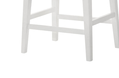 Sasha 17" White Counter Height Stool with Upholstered Seat