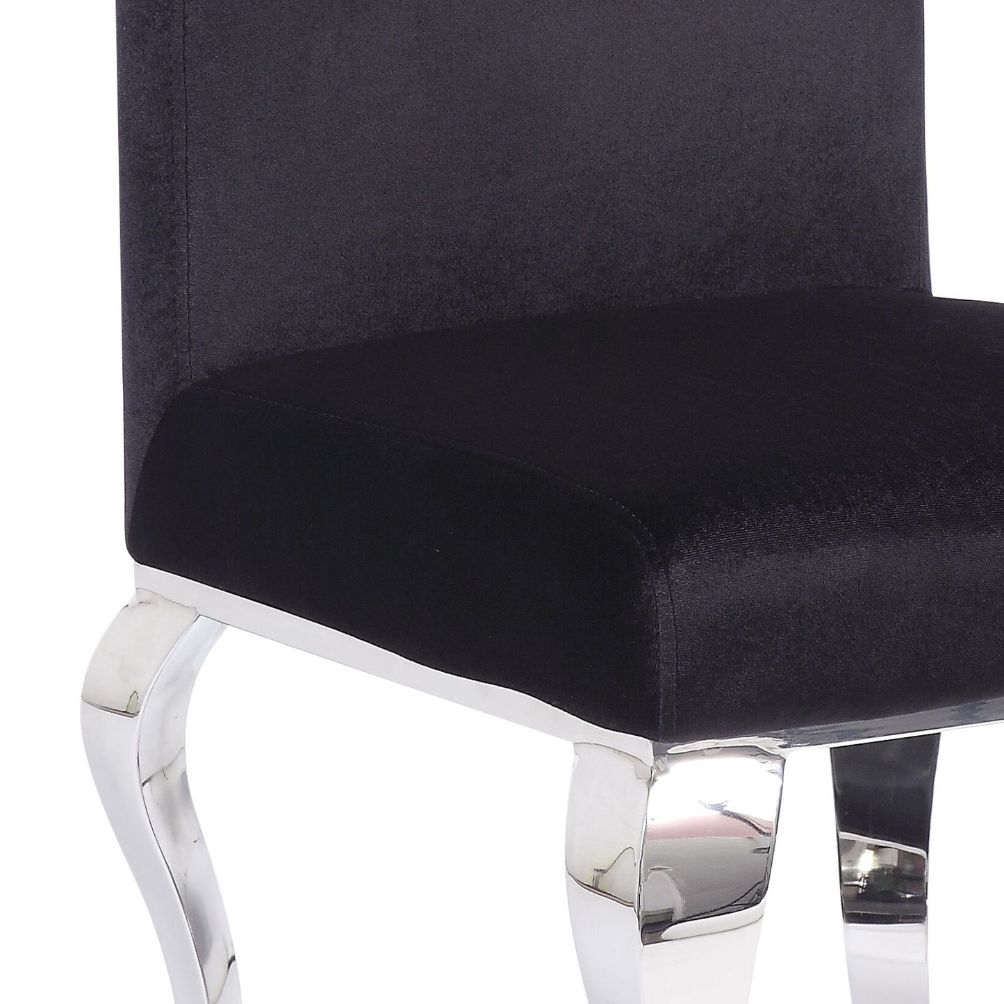 Black and Chrome Tight Back Side Chairs (Set of 2)