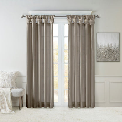 Twist Tab Lined Window Curtain Panel