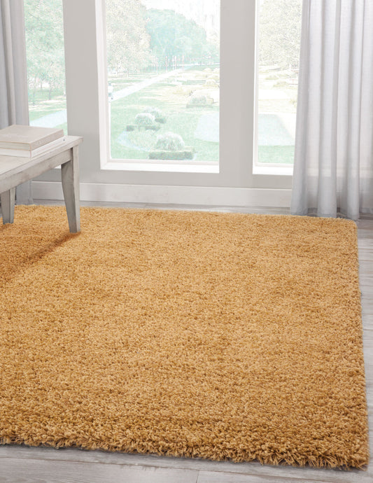 Shag Yellow Area Rug 8x10