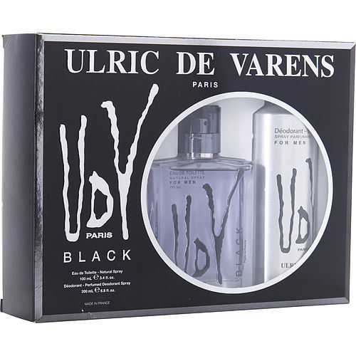 UDV BLACK by Ulric de Varens EDT SPRAY 3.4 OZ & DEODORANT SPRAY 6.8 OZ