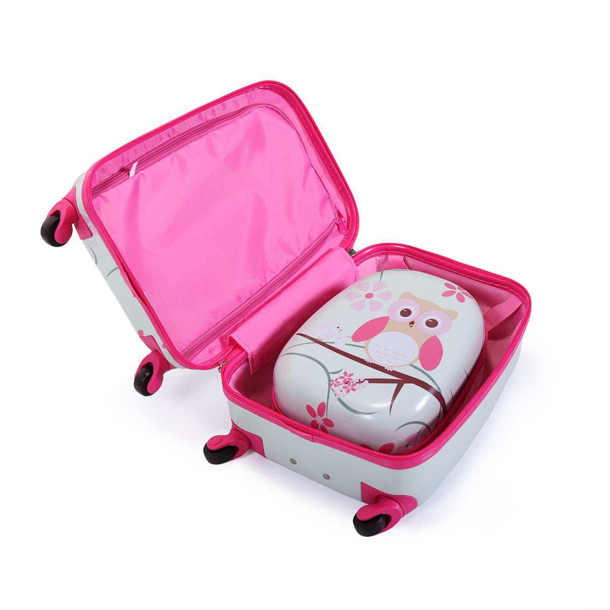 2 Pieces Children Backpack + Spinner Case with 4 Universal Wheels Luggage Set in 3 Designs