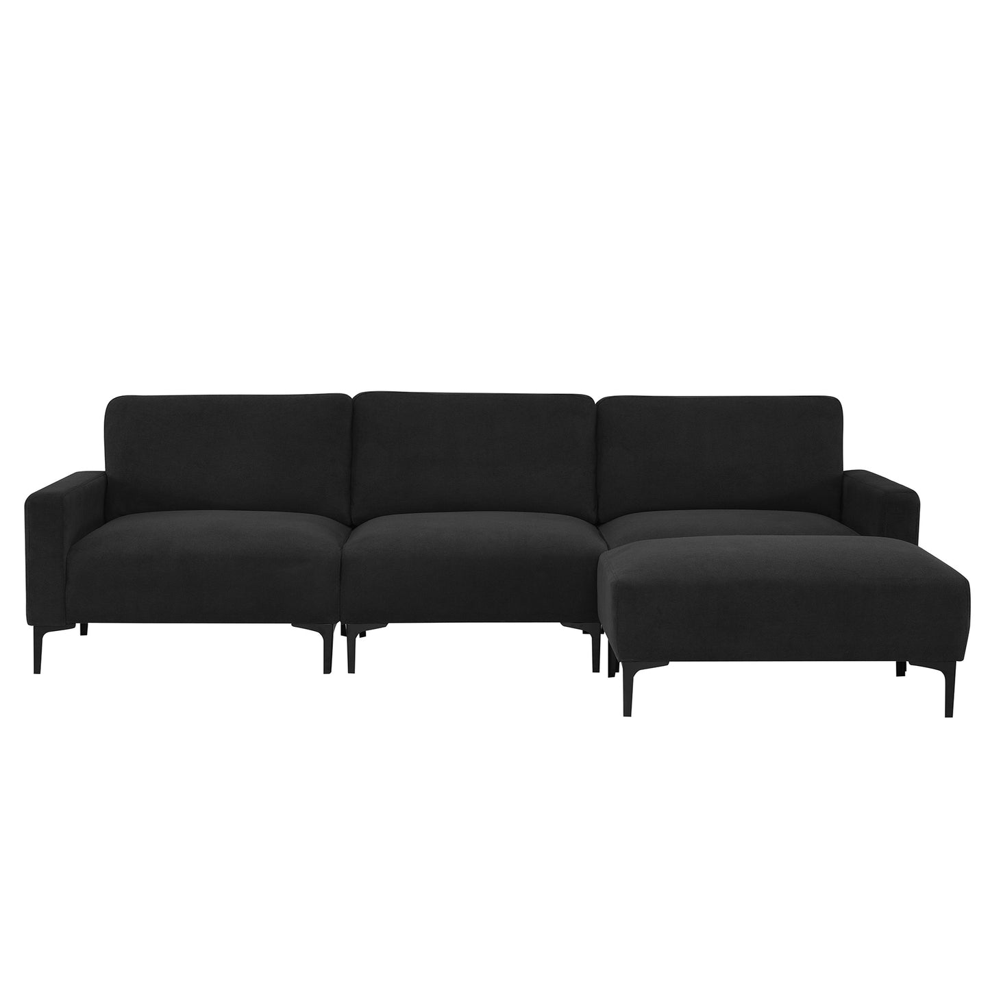 [VIDEO provided] [New] 103.5*59" Modern L-shaped Sectional Sofa, 4-seat Velvet Fabric Couch Set with Convertible Ottoman,Freely Combinable Sofa for Living Room, Apartment, Office,Apartment,2 Colors