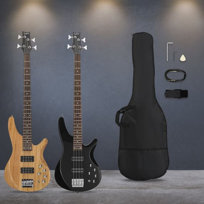 [Do Not Sell on Amazon]Glarry 44 Inch GIB 4 String H-H Pickup Laurel Wood Fingerboard Electric Bass Guitar with Bag and other Accessories Burlywood