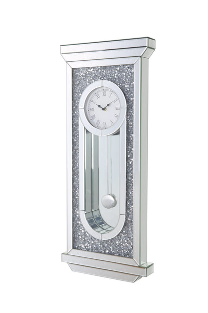 ACME Noralie WALL CLOCK Mirrored & Faux Diamonds AC00422