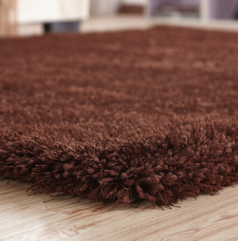 Chubby Shaggy Hand Tufted Area Rug in Brown