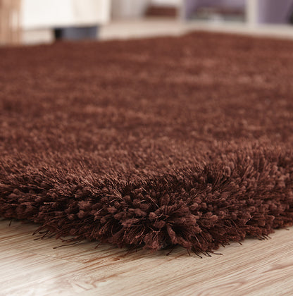 Chubby Shaggy Hand Tufted Area Rug in Brown