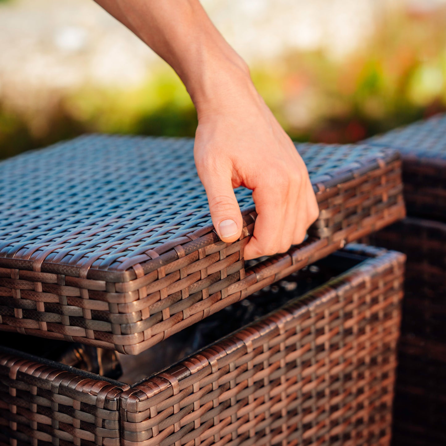 Wicker Trash Can