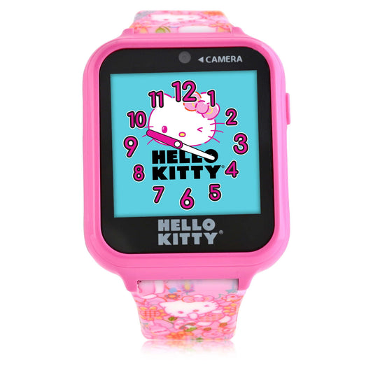 San Rio Hello Kitty Unisex Child Smart Watch with Silicone Strap with Rectangular Pink Case 42MM ( HK4152WM)