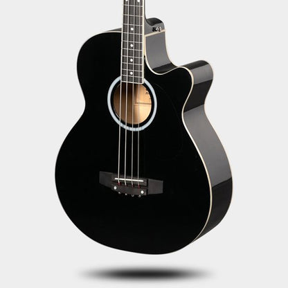 [Do Not Sell on Amazon] Glarry GMB101 4 string Electric Acoustic Bass Guitar w/ 4-Band Equalizer EQ-7545R Black