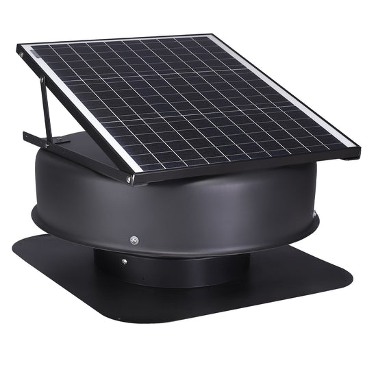 VEVOR Solar Attic Fan, 40 W, 1230 CFM Large Air Flow Solar Roof Vent Fan, Low Noise and Weatherproof with 110V Smart Adapter, Ideal for Home, Greenhouse, Garage, Shop, RV, FCC Listed