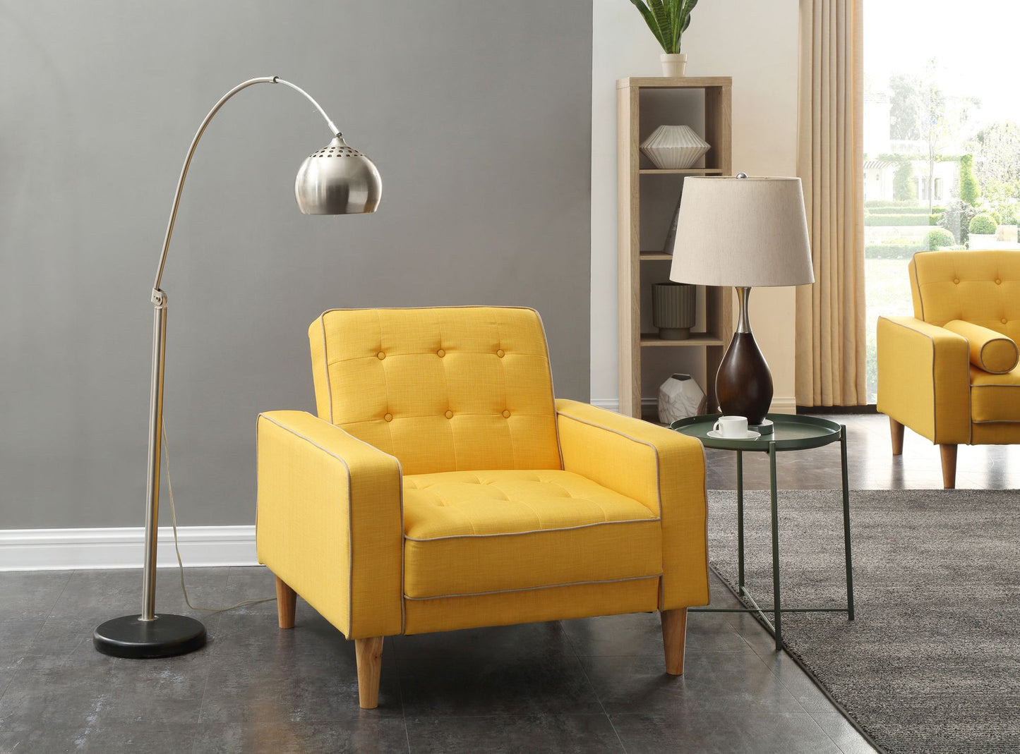 Vibrant Yellow Contemporary Chair Bed