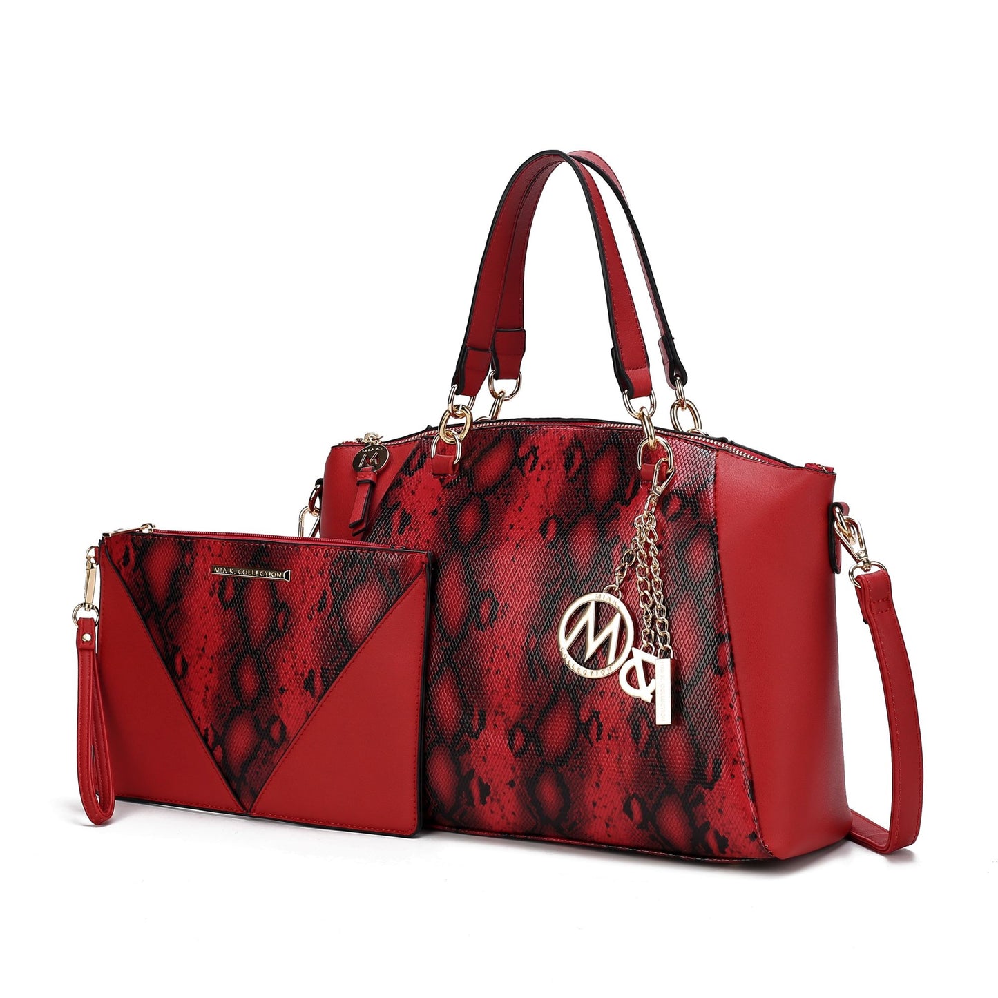 MKF Collection Addison Snake Embossed Women Tote Bag with matching Wristlet by Mia k