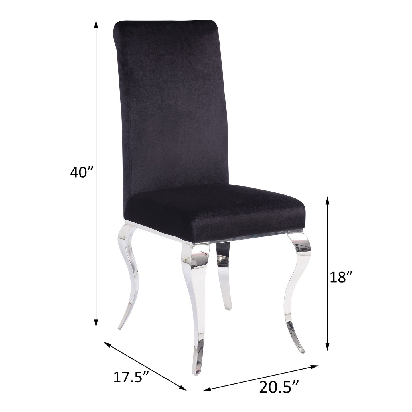 Black and Chrome Tight Back Side Chairs (Set of 2)