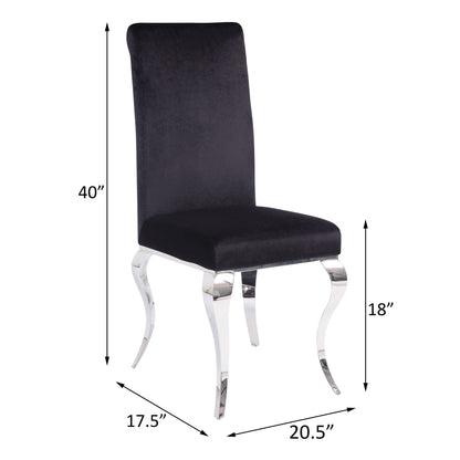 Black and Chrome Tight Back Side Chairs (Set of 2)