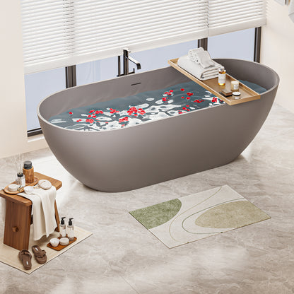 Immerse Yourself in Unmatched Luxury with Our Handcrafted Solid Surface Freestanding Bathtub - Perfect for Relaxation and Rejuvenation - 63*29.5 23S03-63MG