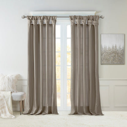 Twist Tab Lined Window Curtain Panel