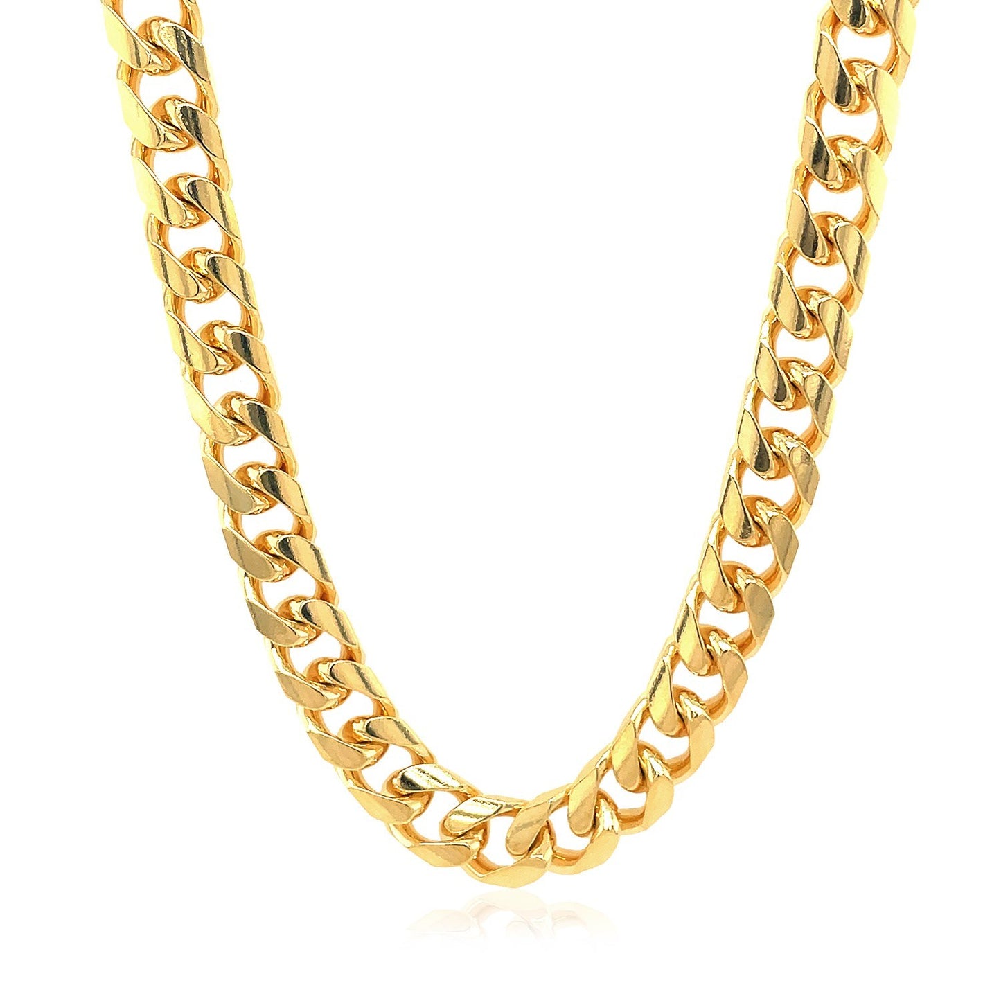 Yellow Gold Solid Miami Cuban Chain (6.7mm 14k)