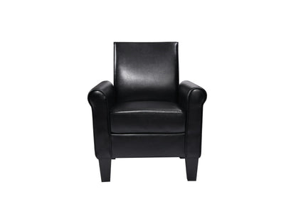 Accent Chairs, Comfy Sofa Chair, Armchair for Reading, Living Room, Bedroom, Office, Waiting Room, PU leather, Black