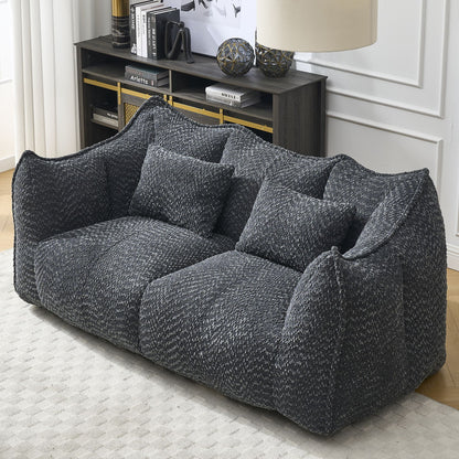 Soft beanbag chair with high resilience foam core for two people. The comfortable square recliner sofa is ideal for family members and friends engaged in games, reading, watching TV