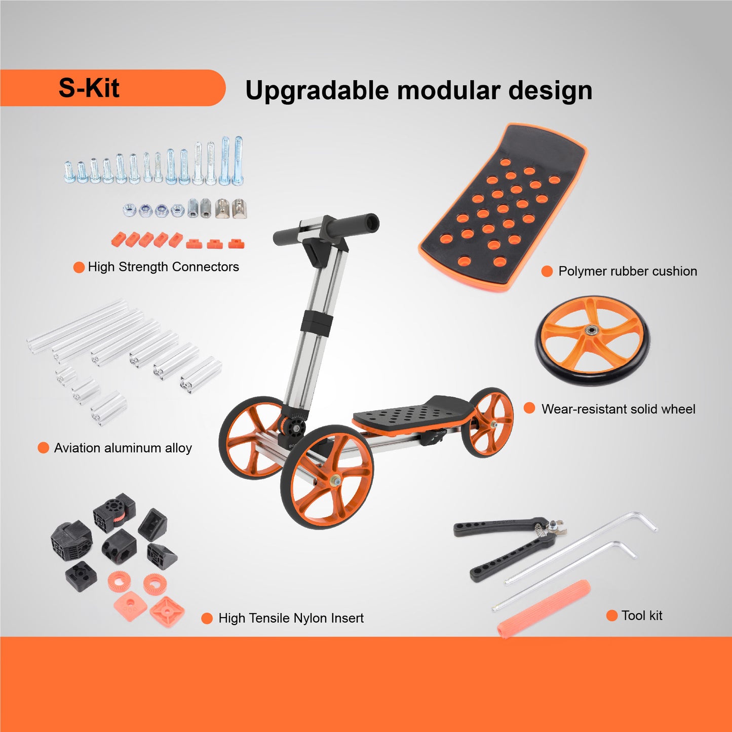 KidRock Constructible Kit 20 in 1 Kids Balance Bike No Pedals Toys for 1 to 4 Year Old Engineering Building Kit Kids Sit/Stand Scooter Most Popular S-Kit (Not Electric)