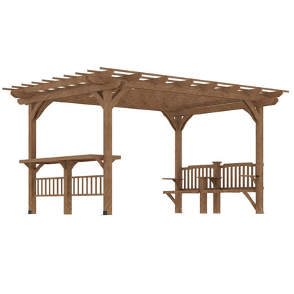 Wooden Gazebo Pavilion With Seats