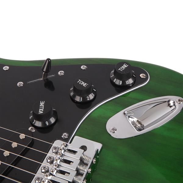 ST Stylish Electric Guitar with Black Pickguard Green