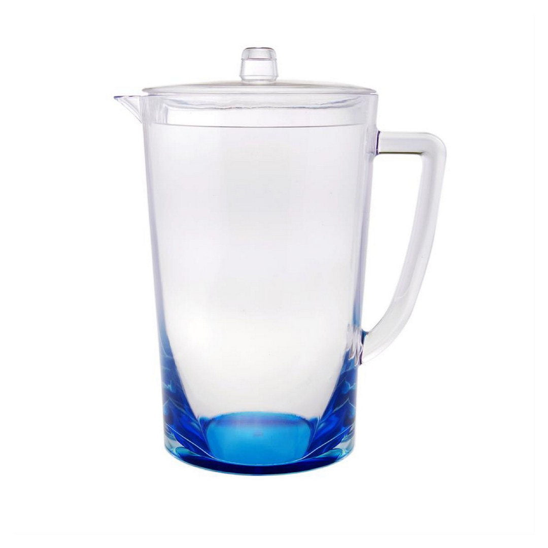 2.75 Quarts Water Pitcher with Lid, Oval Halo Design Unbreakable Plastic Pitcher, Drink Pitcher, Juice Pitcher with Spout BPA Free