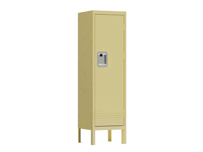 1 Door Tall Single Retro Style Steel Locker in Yellow