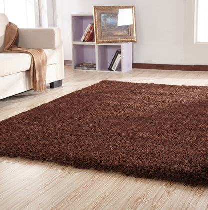 Chubby Shaggy Hand Tufted Area Rug in Brown