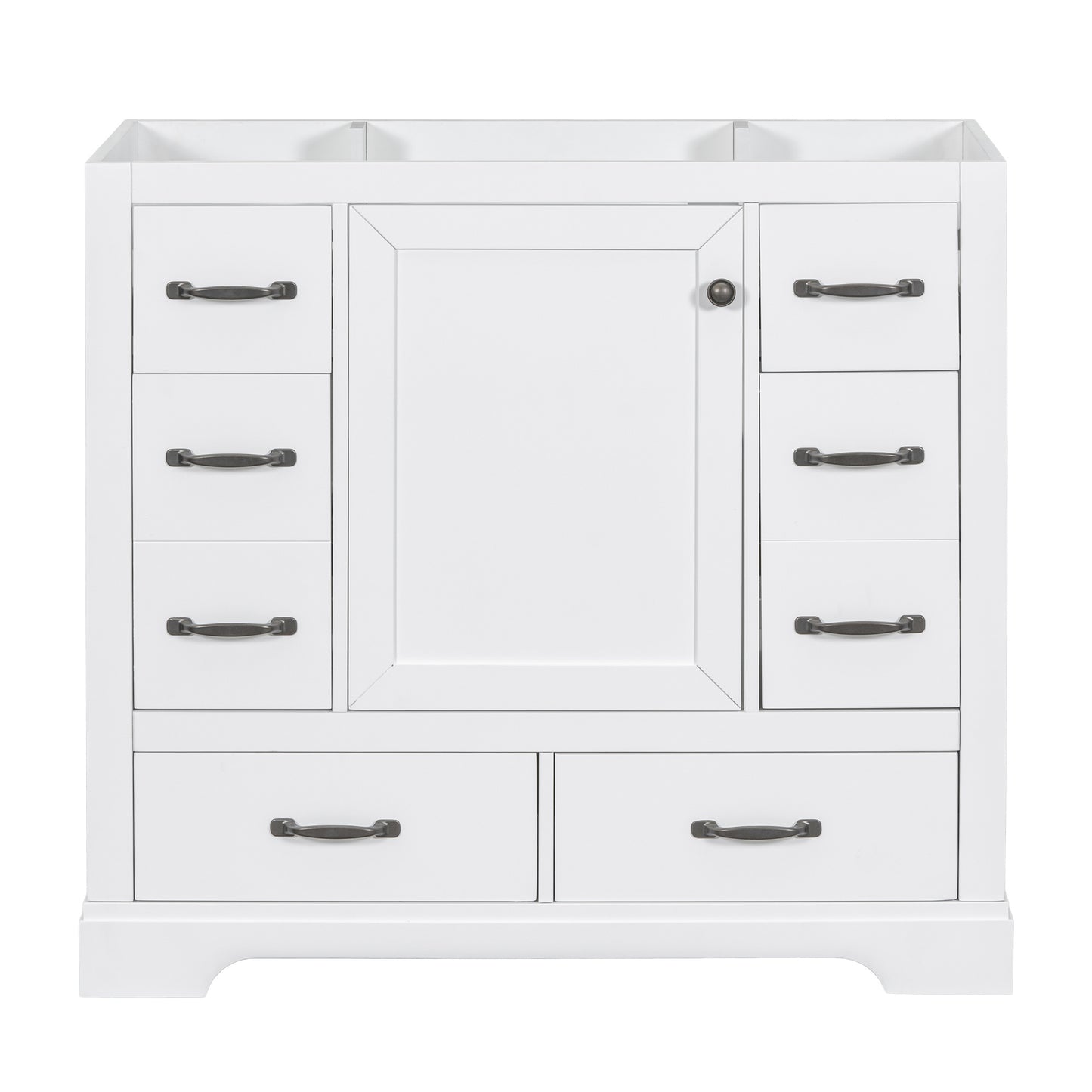 36" Bathroom Vanity without Sink, Cabinet Base Only, Six Drawers, Multi-Functional Drawer Divider, Adjustable Shelf