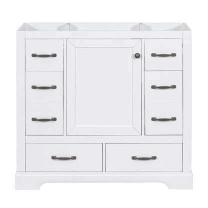 36" Bathroom Vanity without Sink, Cabinet Base Only, Six Drawers, Multi-Functional Drawer Divider, Adjustable Shelf