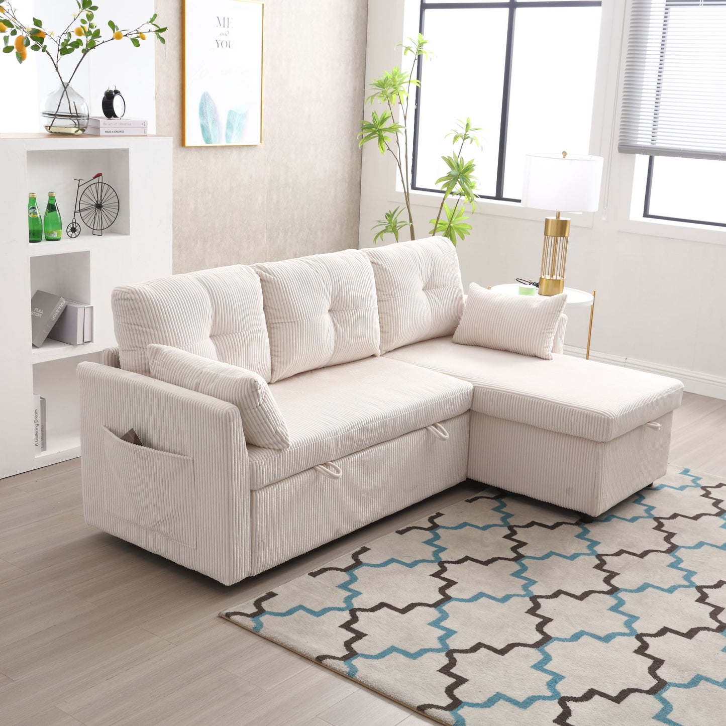 UNITED Modular Sectional Sofa L Shaped Modular Couch with Reversible Chaise Modular Sofa Sectional Couch with Storage Seats