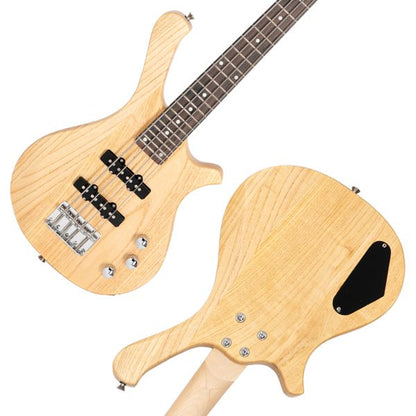 [Do Not Sell on AmazonGlarry GW101 36in Small Scale Electric Bass Guitar Suit With Mahogany Body SS Pickups, Guitar Bag, Strap, Cable Burlywood