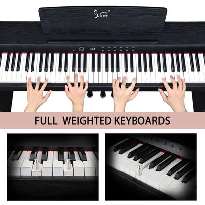 [Do Not Sell on Amazon]Glarry GDP-105 88 Keys Standard Full Weighted Keyboards Digital Piano with Furniture Stand, Power Adapter, Triple Pedals, Headphone, for All Experience Levels Black